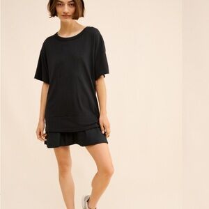 Anthropologie Daily Practice Chill Out Twofer Shirt Dress Black Everest Fabri XS